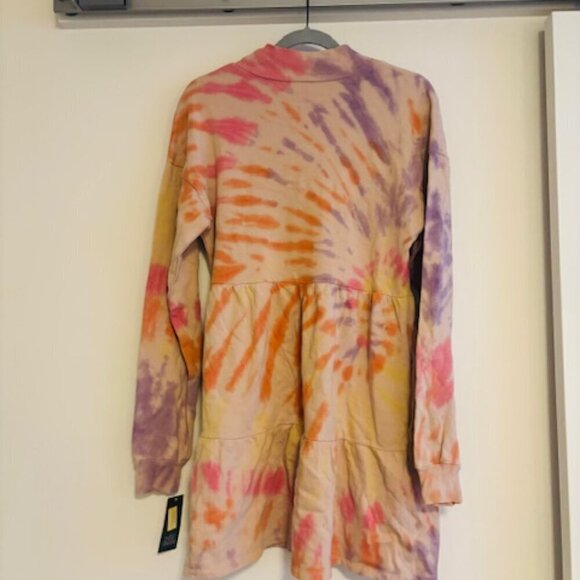 NWT a new day Fleece sweatshirt tiered dress tie dye size small - Picture 3 of 6